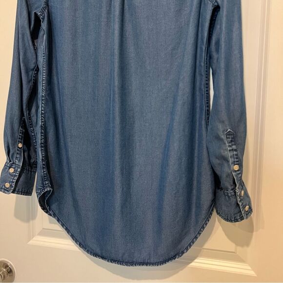 a new day Women's Chambray Popover Shirt Size Small 100% Lyocell Tunic Length - Picture 10 of 11